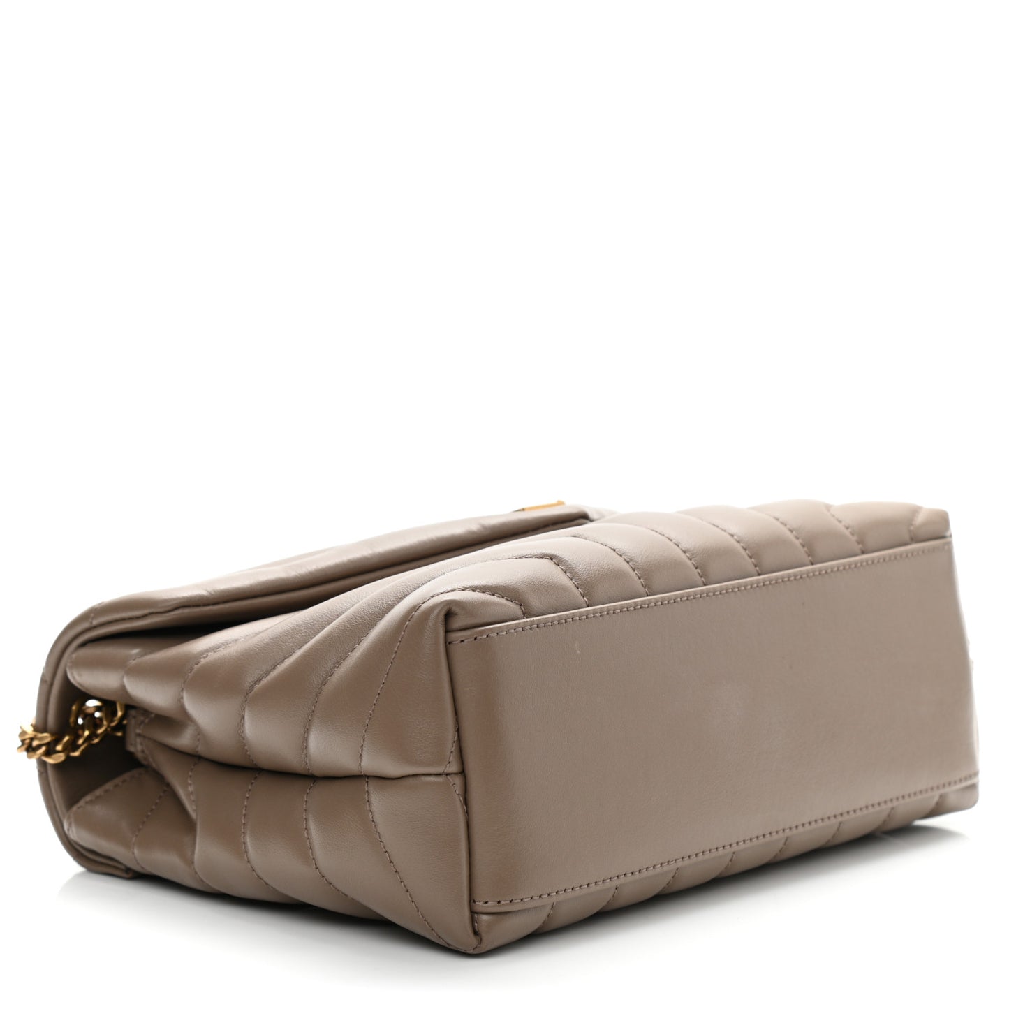 Calfskin Y Quilted Monogram Small Loulou Chain Satchel Taupe