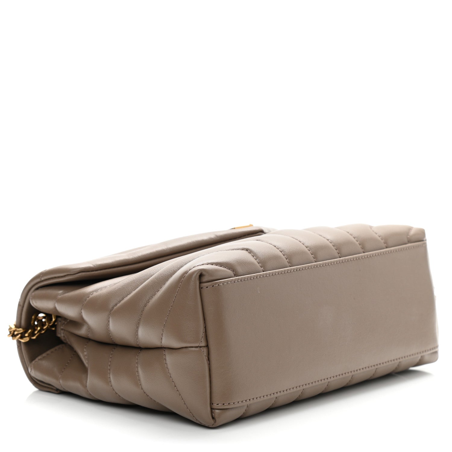 Saint Laurent Calfskin Y Quilted Monogram Small Loulou Chain Satchel Taupe 4 of 11
