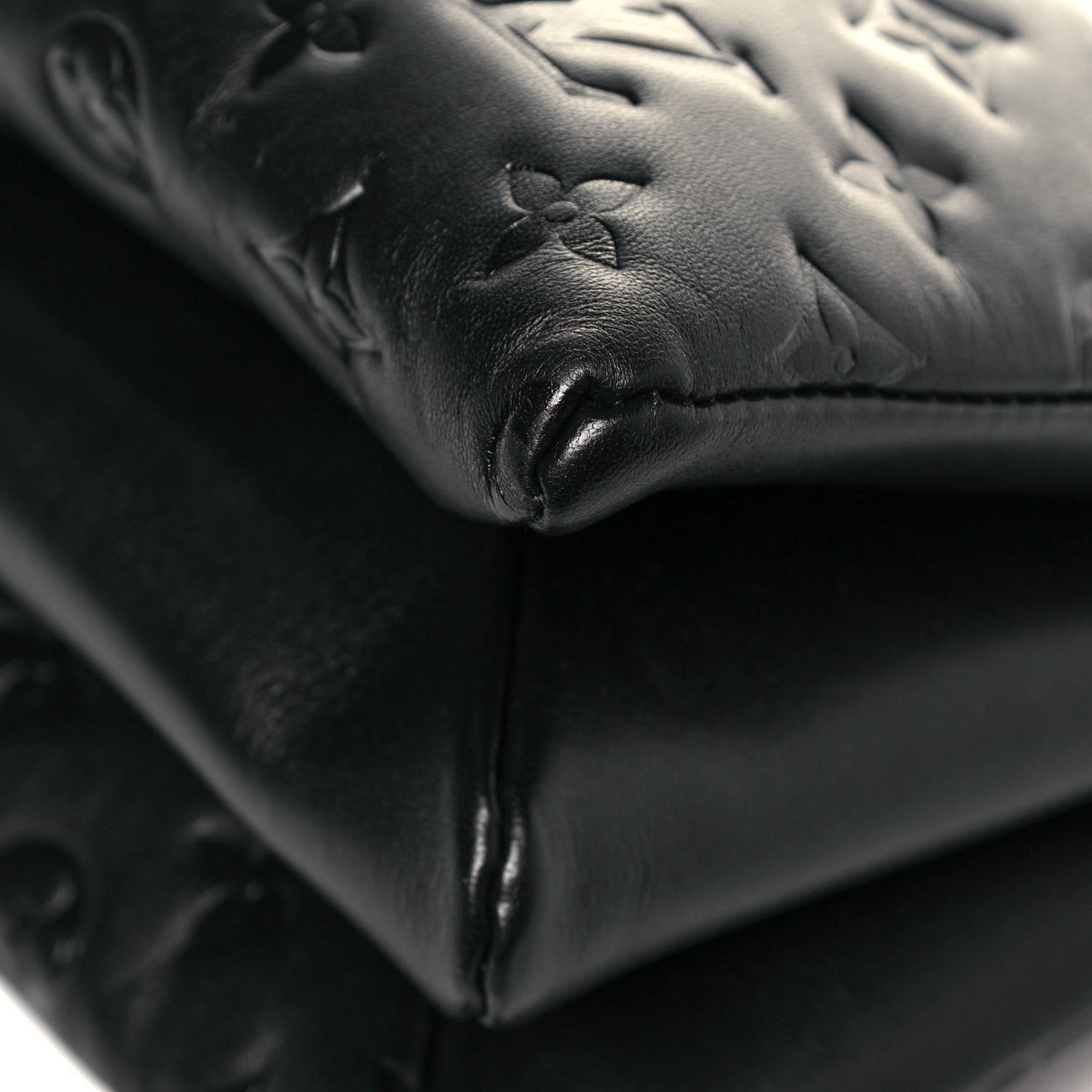 Lambskin Embossed Monogram Coussin PM Black