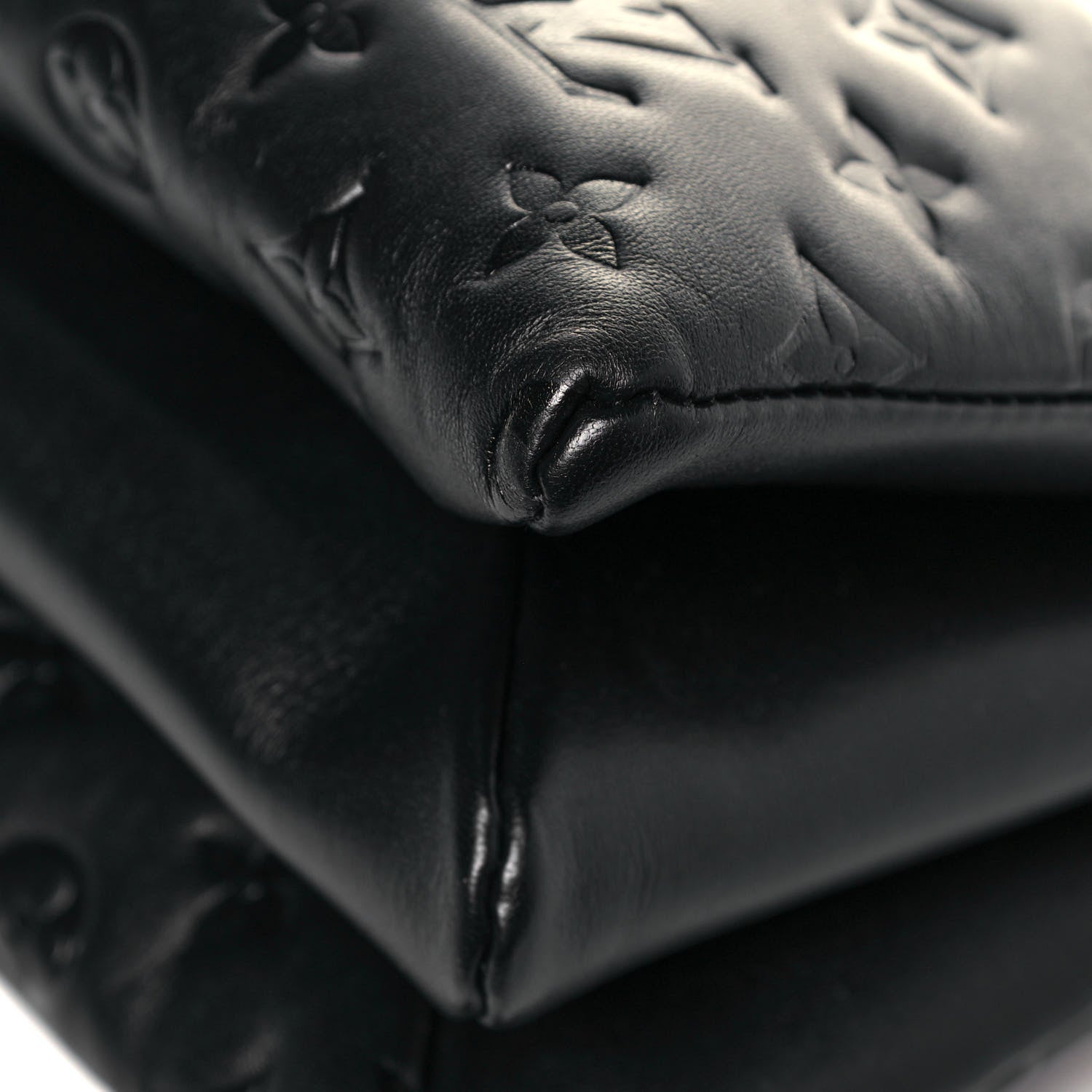 Louis Vuitton Lambskin Embossed Monogram Coussin PM Black 6 of 12