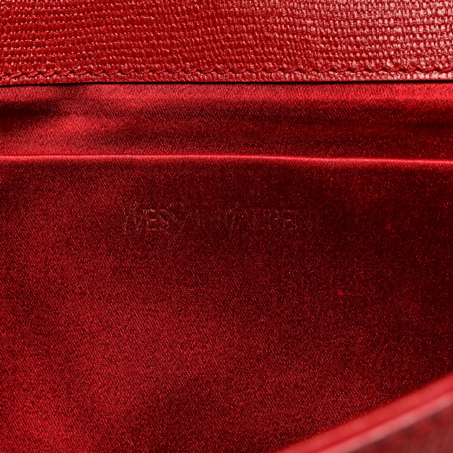 Textured Calfskin Classic Y Ligne Clutch Red