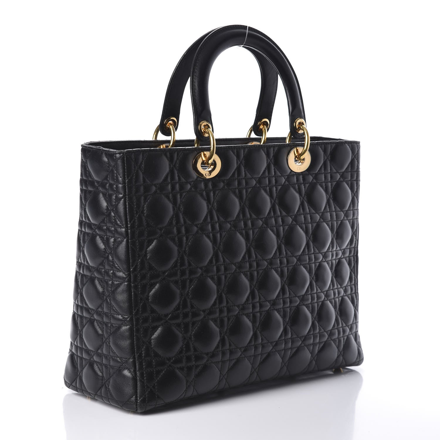 Christian Dior Lambskin Cannage Large Lady Dior Black 3 of 8