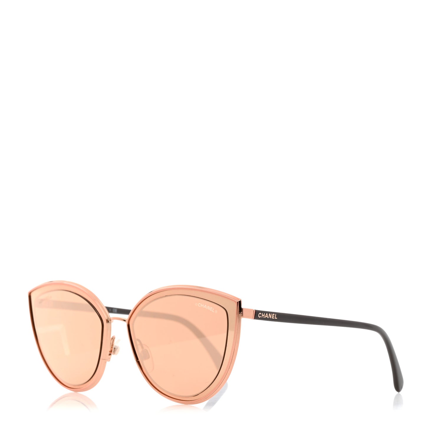 Metal Cat Eye Sunglasses 4222 Pink Gold