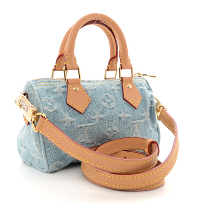 Louis Vuitton Monogram Denim Nano Speedy Sky Blue 3 of 9
