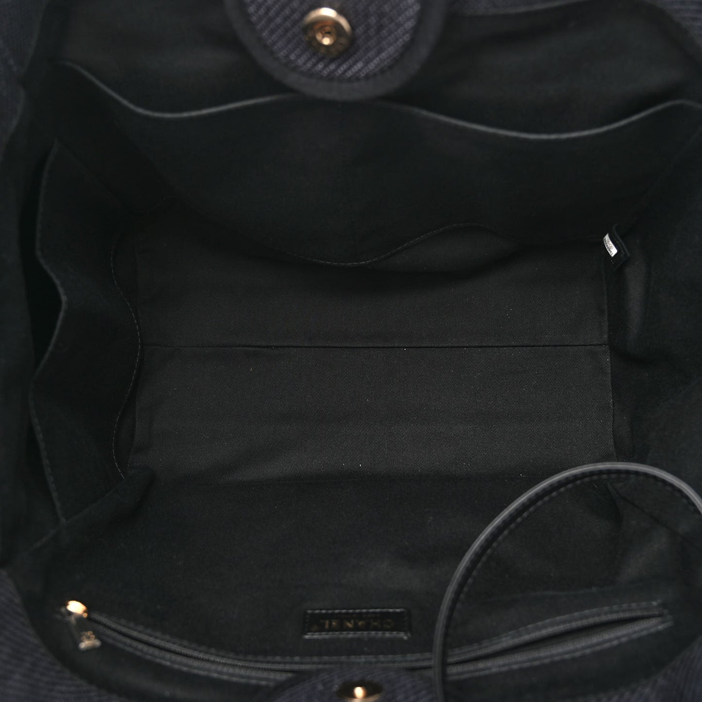 Woven Straw Raffia Medium Deauville Tote Black