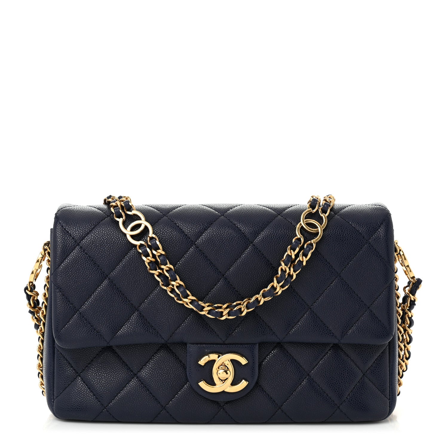 Chanel Caviar Quilted Small CC You Flap Navy 1 of 9