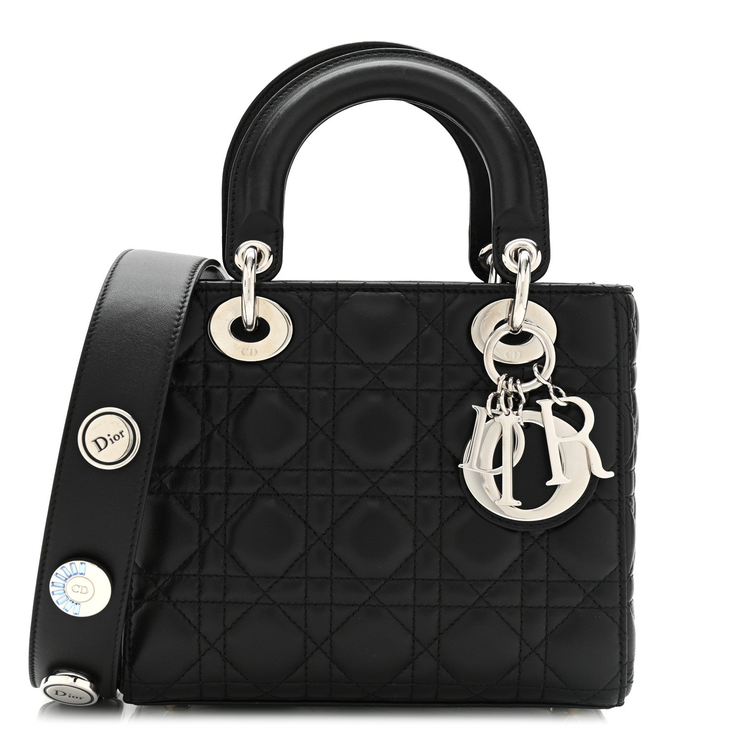 Christian Dior Lambskin Cannage Small Lucky Badges My Lady Dior Black 1 of 11