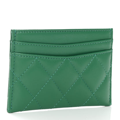 Chanel Lambskin Quilted Card Holder Green 3 of 9
