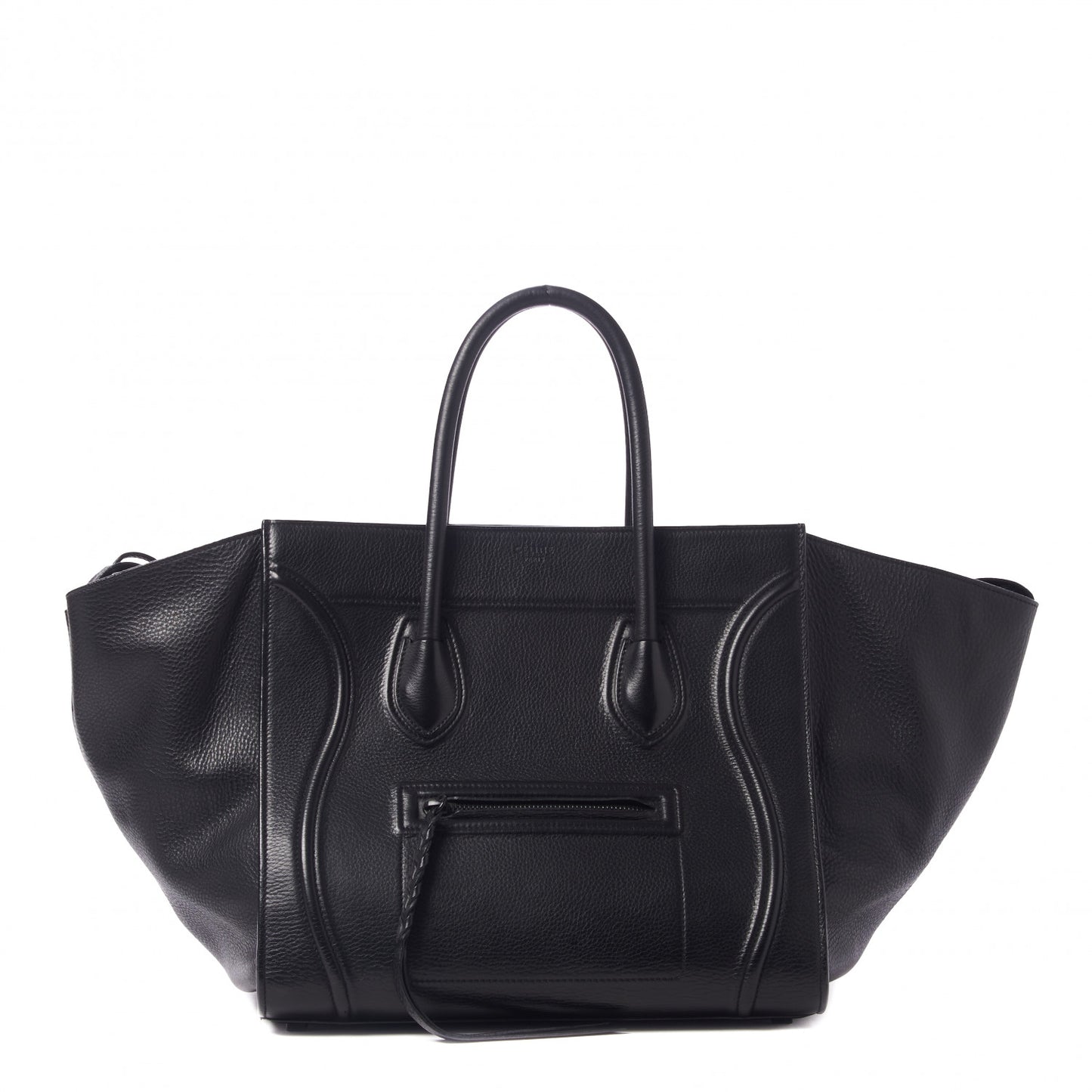 Grained Calfskin Medium Phantom Luggage Black