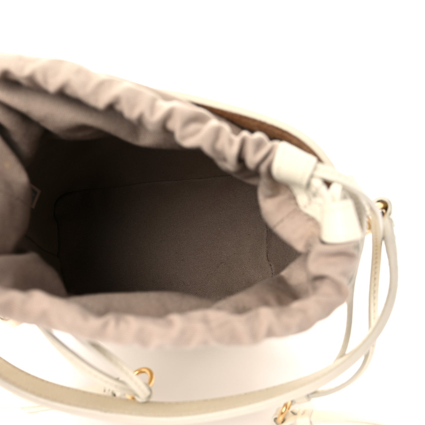 Smooth Calfskin Mini Roy Bucket Bag Natural White