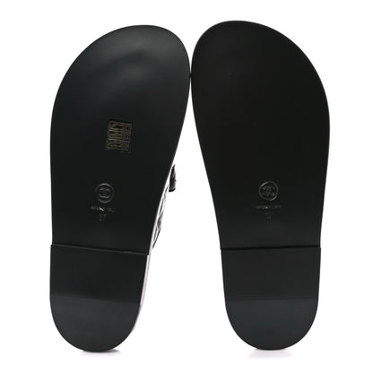 Chanel Lambskin Quilted Velcro Dad Chain CC Slide Sandals 37 Black 5 of 9