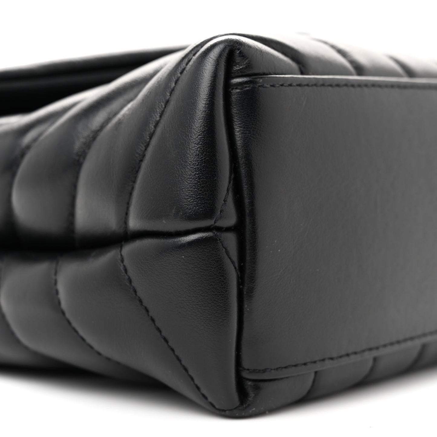 Calfskin Y Quilted Monogram Small Loulou Chain Satchel Black