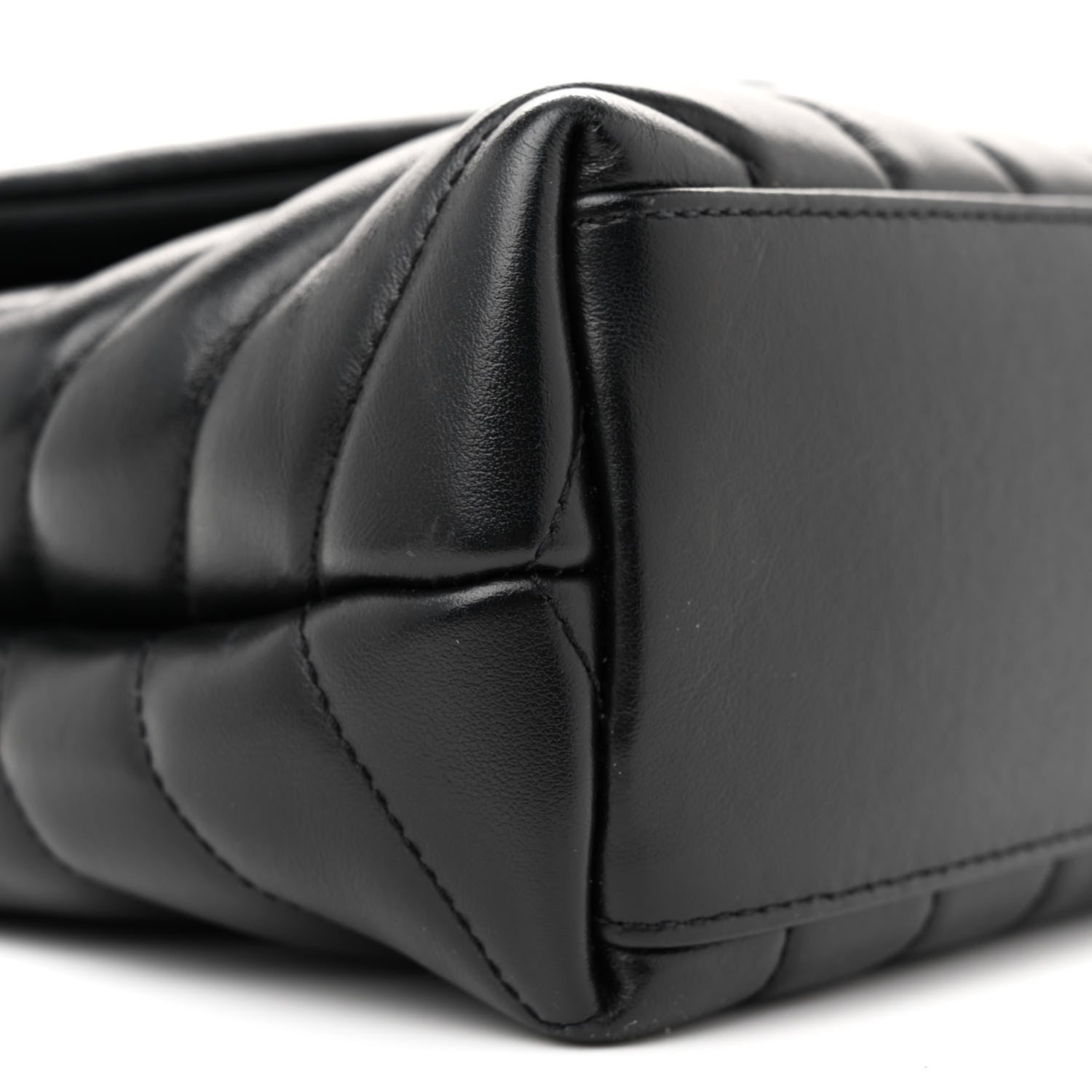Saint Laurent Calfskin Y Quilted Monogram Small Loulou Chain Satchel Black 9 of 11