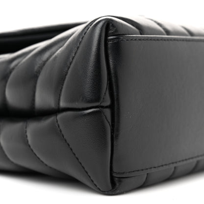 Saint Laurent Calfskin Y Quilted Monogram Small Loulou Chain Satchel Black 9 of 11