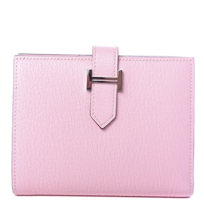 Hermes Chevre Mysore Bearn Compact Wallet Rose Sakura 1 of 7