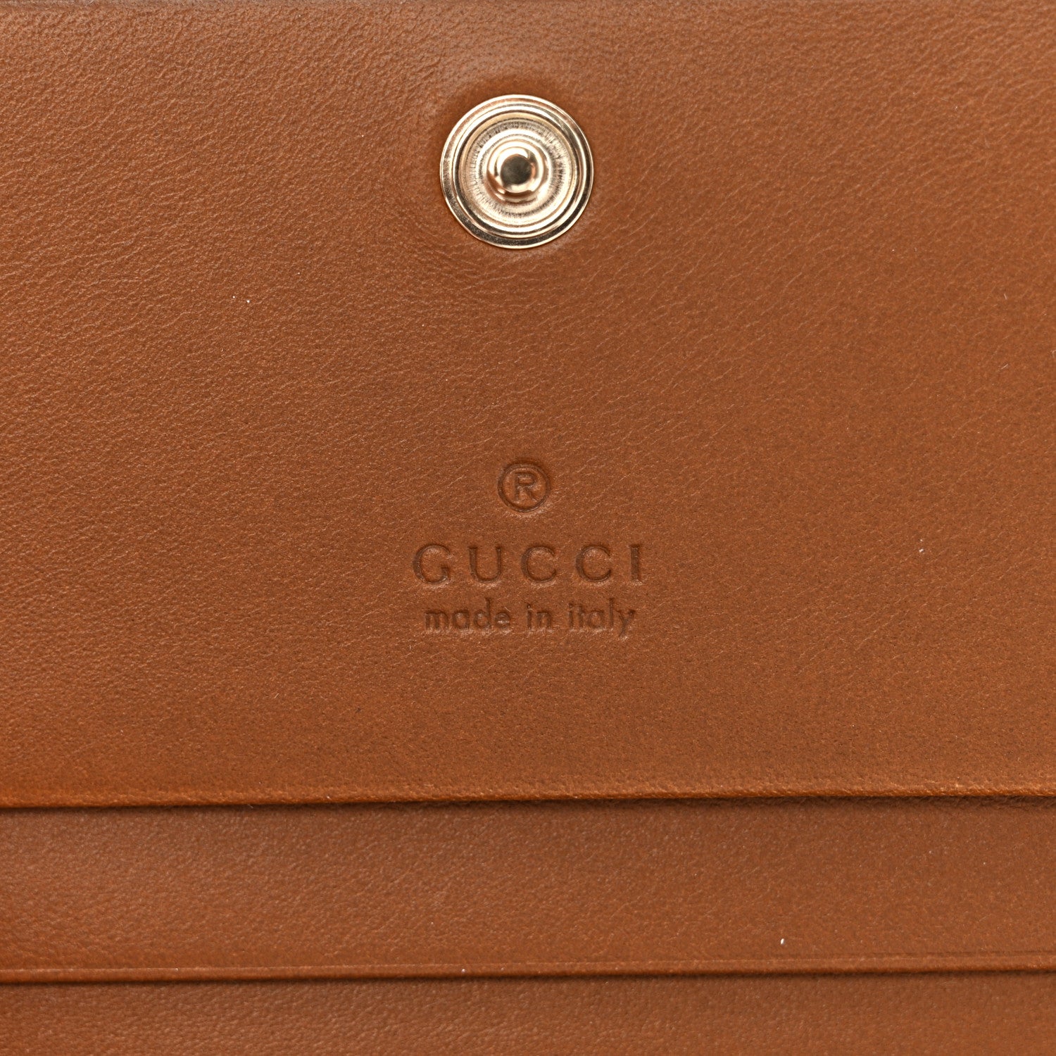 Gucci GG Supreme Monogram Textured Calfskin Emblem Mini Wallet Beige Dark Brown 7 of 8