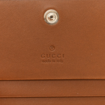 Gucci GG Supreme Monogram Textured Calfskin Emblem Mini Wallet Beige Dark Brown 7 of 8