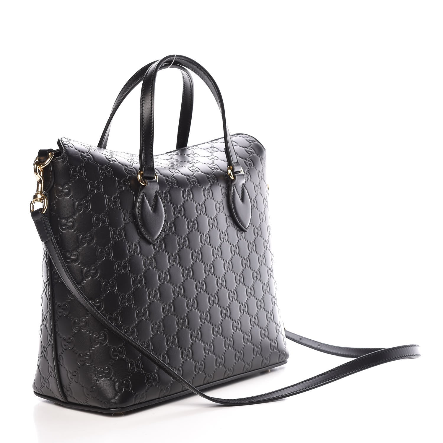 Gucci Guccissima Linea A Foldover Tote Black 3 of 9