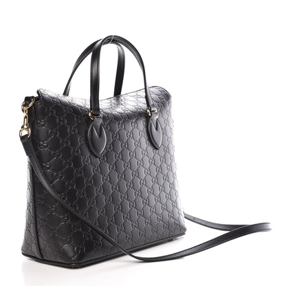 Gucci Guccissima Linea A Foldover Tote Black 3 of 9