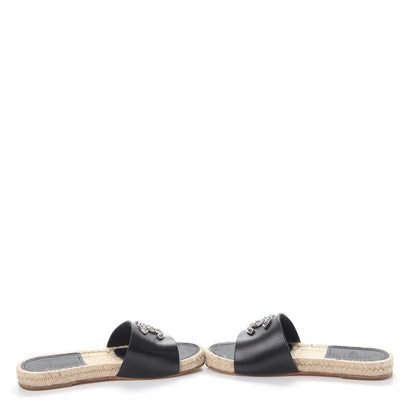 Chanel Calfskin Gripoix CC Espadrille Sandals 35.5 Black 5 of 12