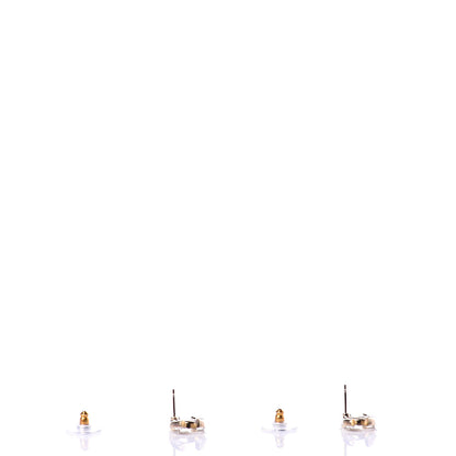 Chanel Crystal Baguette CC Earrings Gold 3 of 5