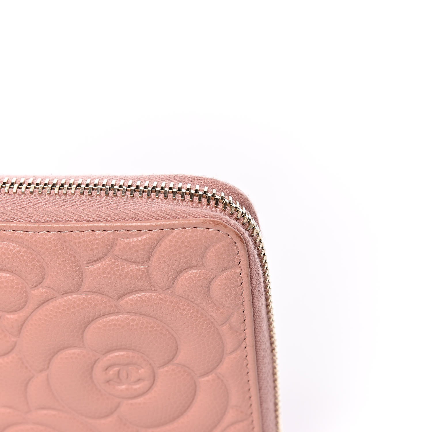 Chanel Caviar Camellia Embossed Zip Around Large Gusset Wallet Nude 11 of 15