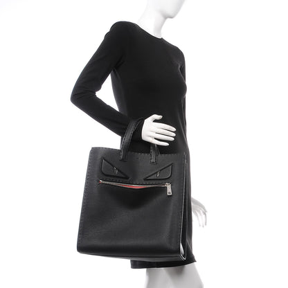 Fendi Cuoio Romano Selleria Monster Eyes Tote Black 2 of 7
