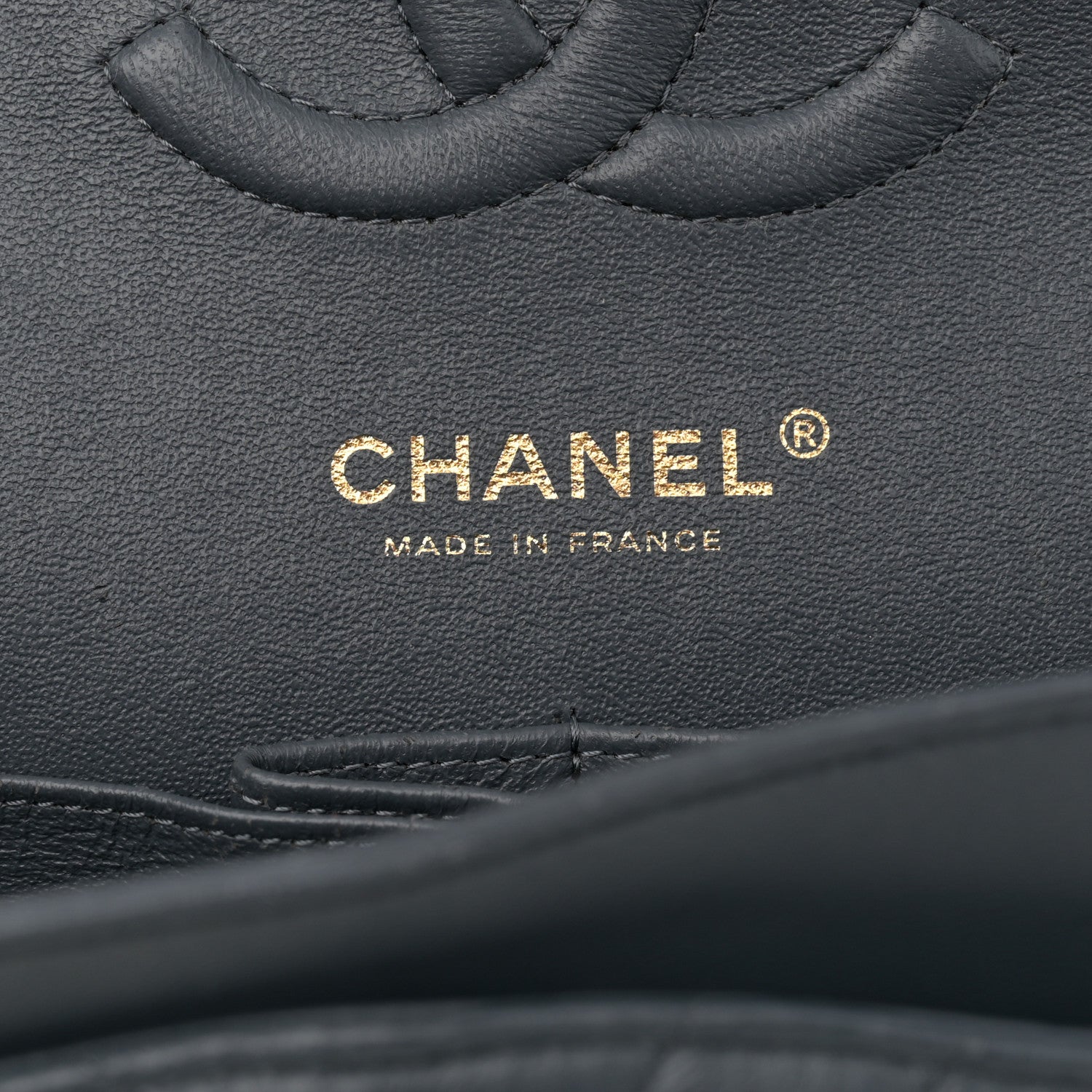 Chanel Lambskin Chevron Quilted Medium Double Flap Dark Grey 6 of 16