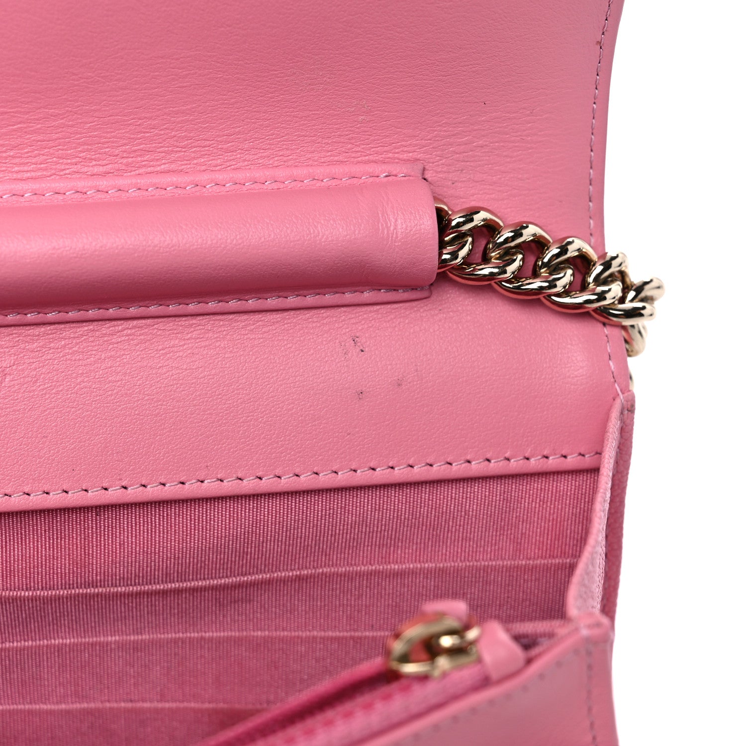 Chanel Caviar Quilted Boy Wallet On Chain WOC Pink 14 of 19
