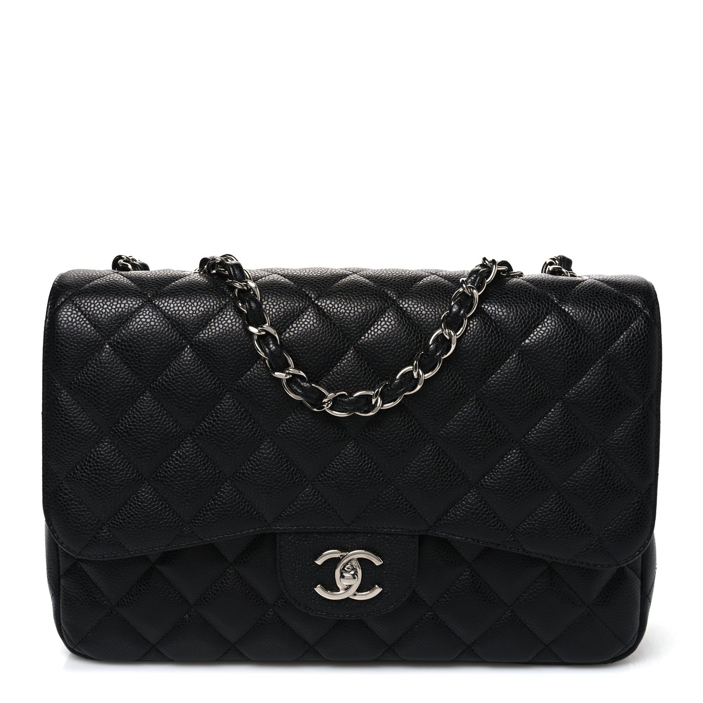 Caviar Quilted Jumbo Single Flap Black