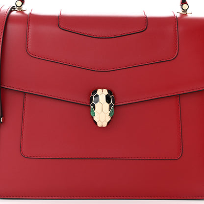 Bulgari Calfskin Large Serpenti Forever Top Handle Red 8 of 11