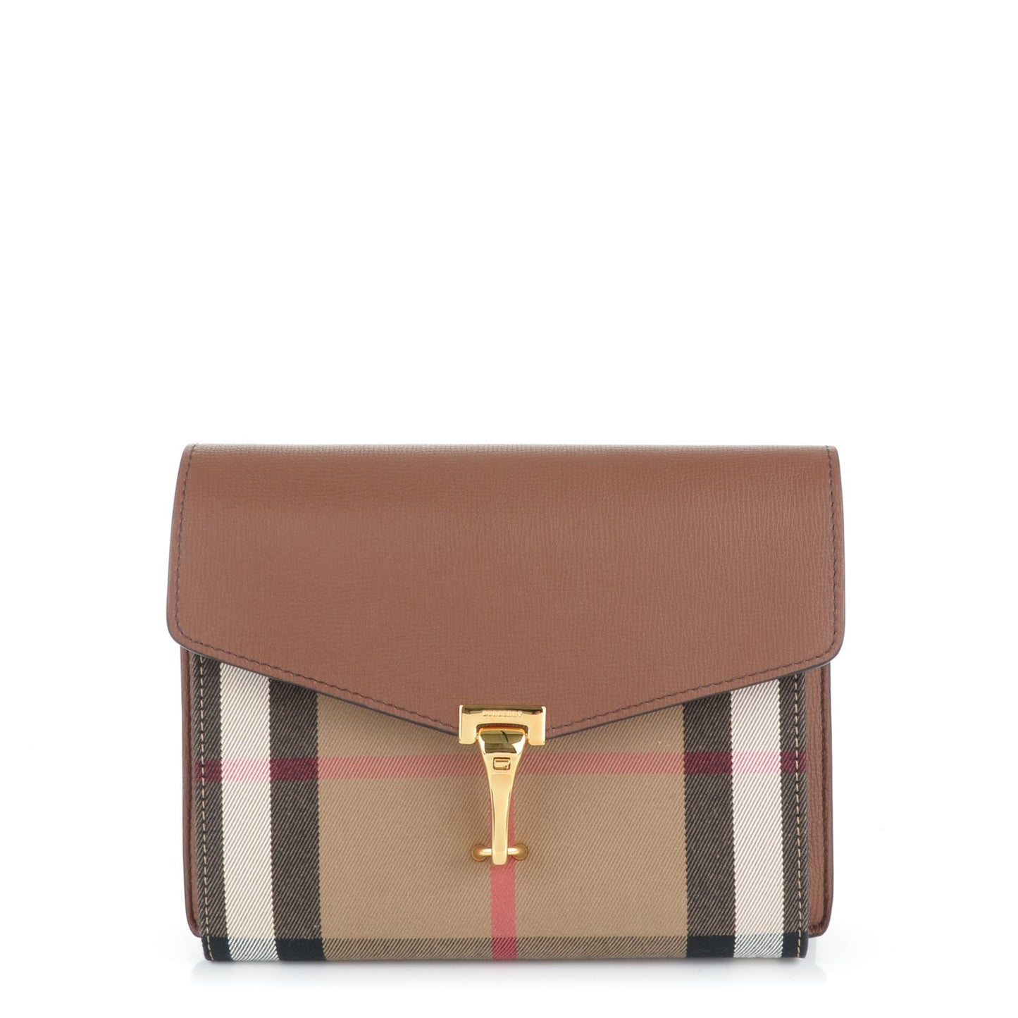 Derby Calfskin House Check Small Macken Crossbody Bag Tan