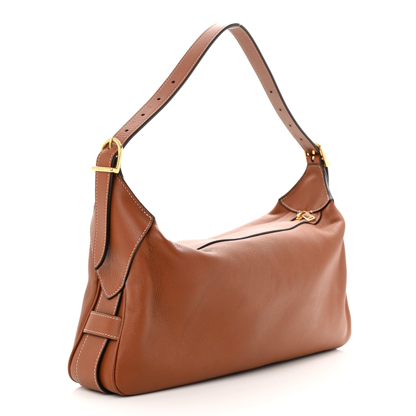 Supple Calfskin Medium Romy Shoulder Bag Tan