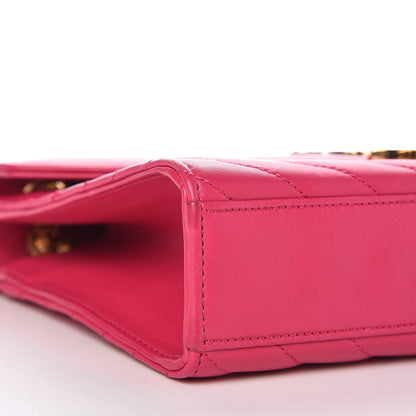 Saint Laurent Lambskin Matelasse Medium Monogram Satchel Fuchsia 7 of 8