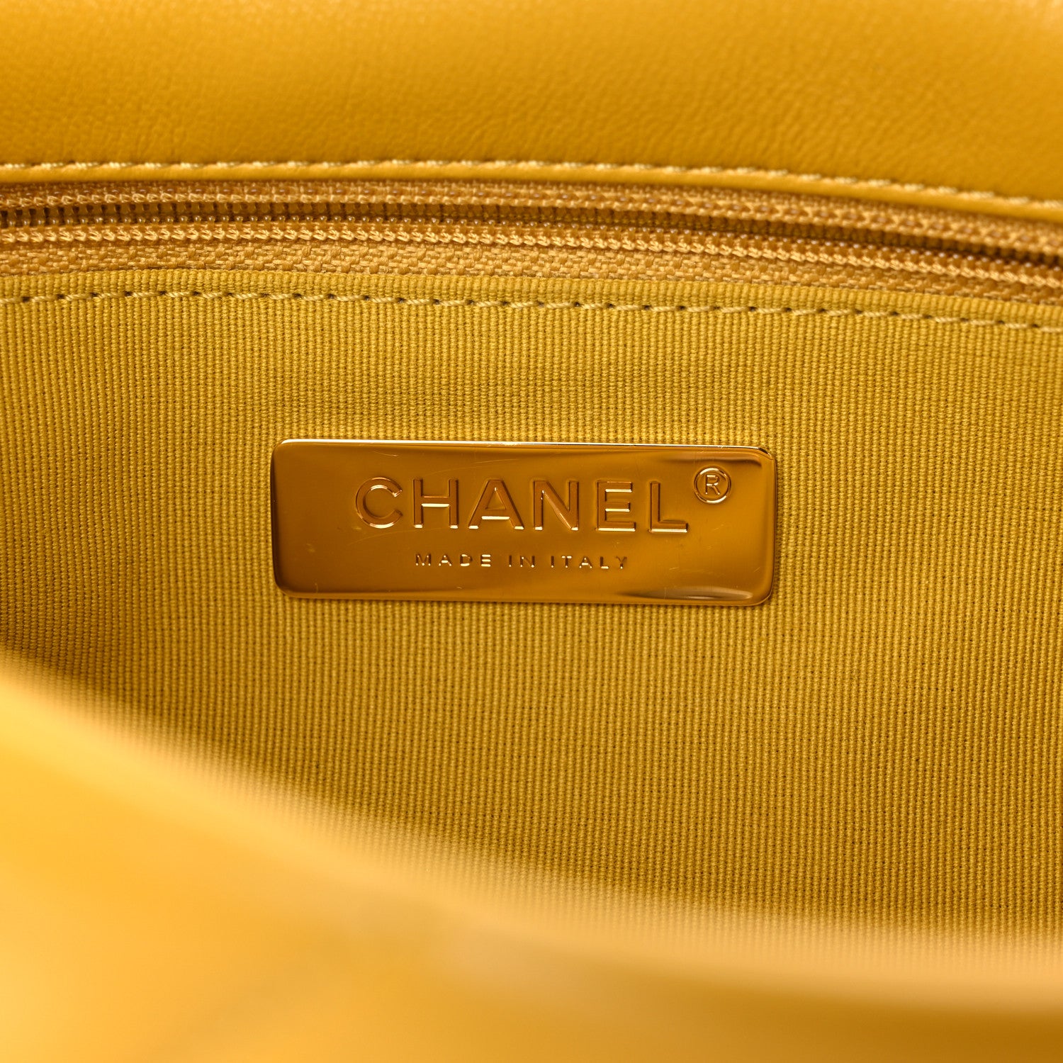 Chanel Lambskin Quilted Medium Chanel 19 Flap Yellow 6 of 9