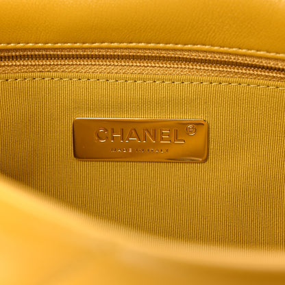 Chanel Lambskin Quilted Medium Chanel 19 Flap Yellow 6 of 9