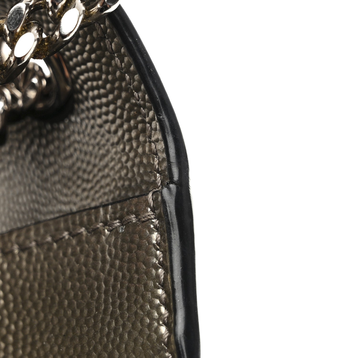 Saint Laurent Grain De Poudre Small Monogram Kate Satchel Gold 10 of 11