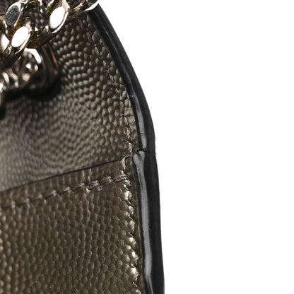 Saint Laurent Grain De Poudre Small Monogram Kate Satchel Gold 10 of 11