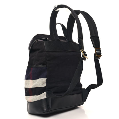 Burberry Overdyed Canvas Mega Check Drifton Backpack Black 3 of 10