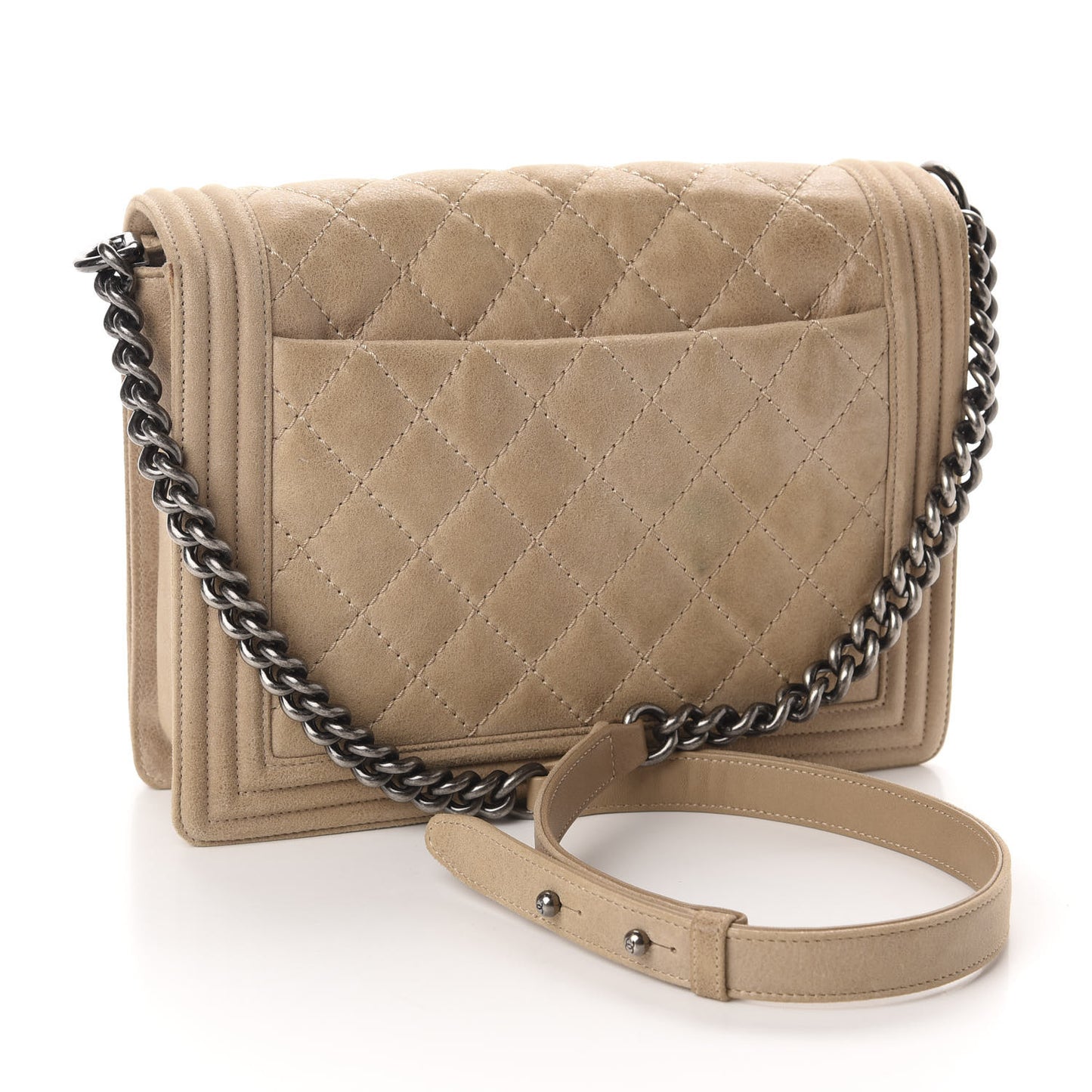 Nubuck Quilted New Medium Gentle Boy Flap Beige