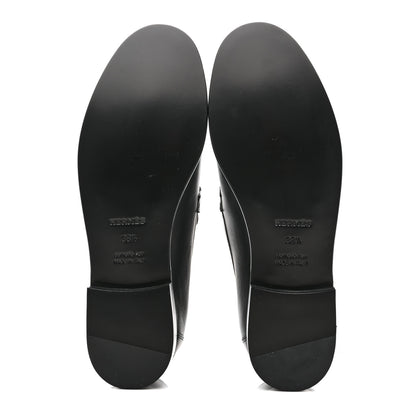 Hermes Calfskin Womens Destin Loafers 38.5 Black 6 of 10