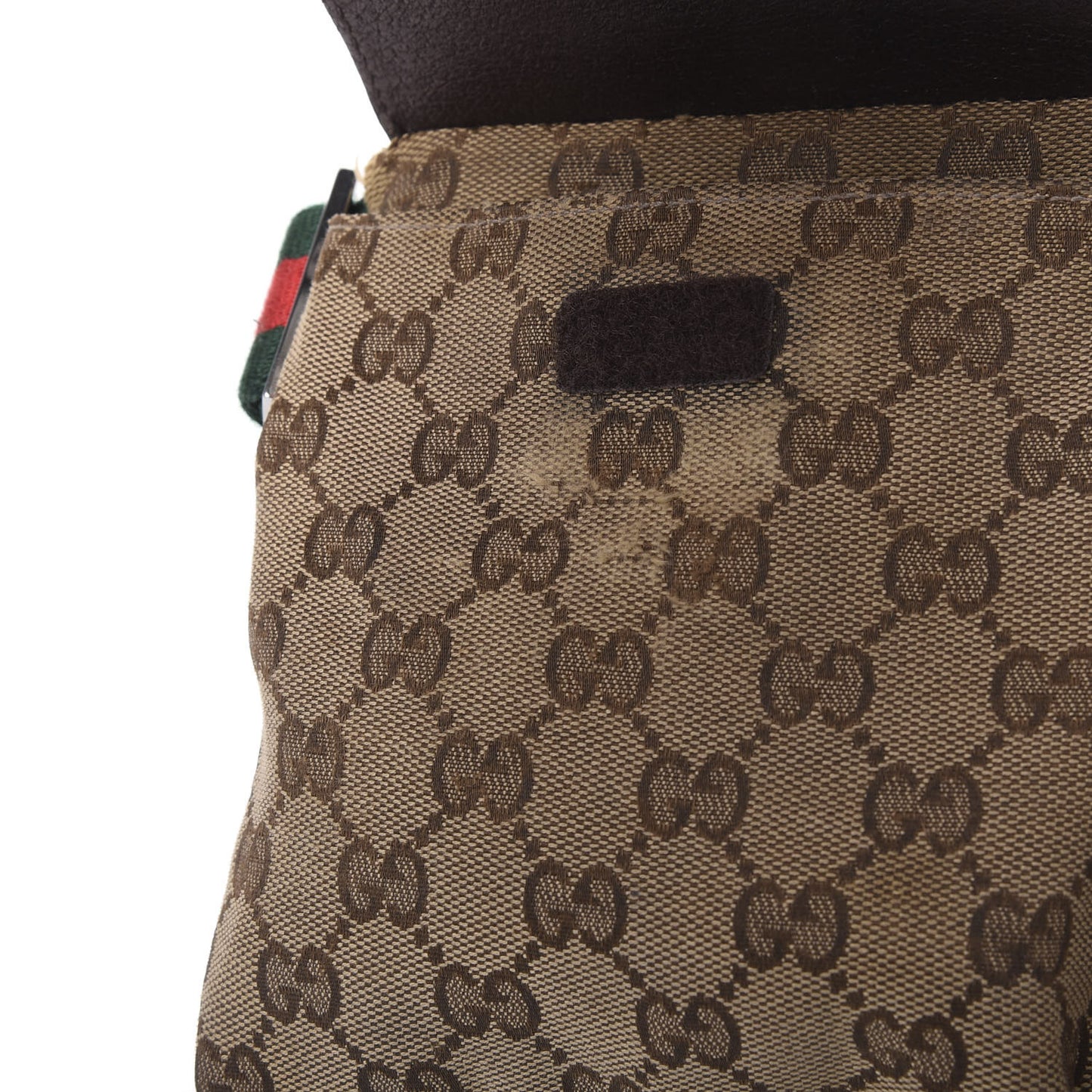 GG Monogram Double Pocket Belt Bag Dark Brown