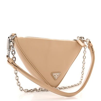 Prada Grace Lux Triangle Logo Embossed Mini Triangle Bag Sabbia 3 of 11