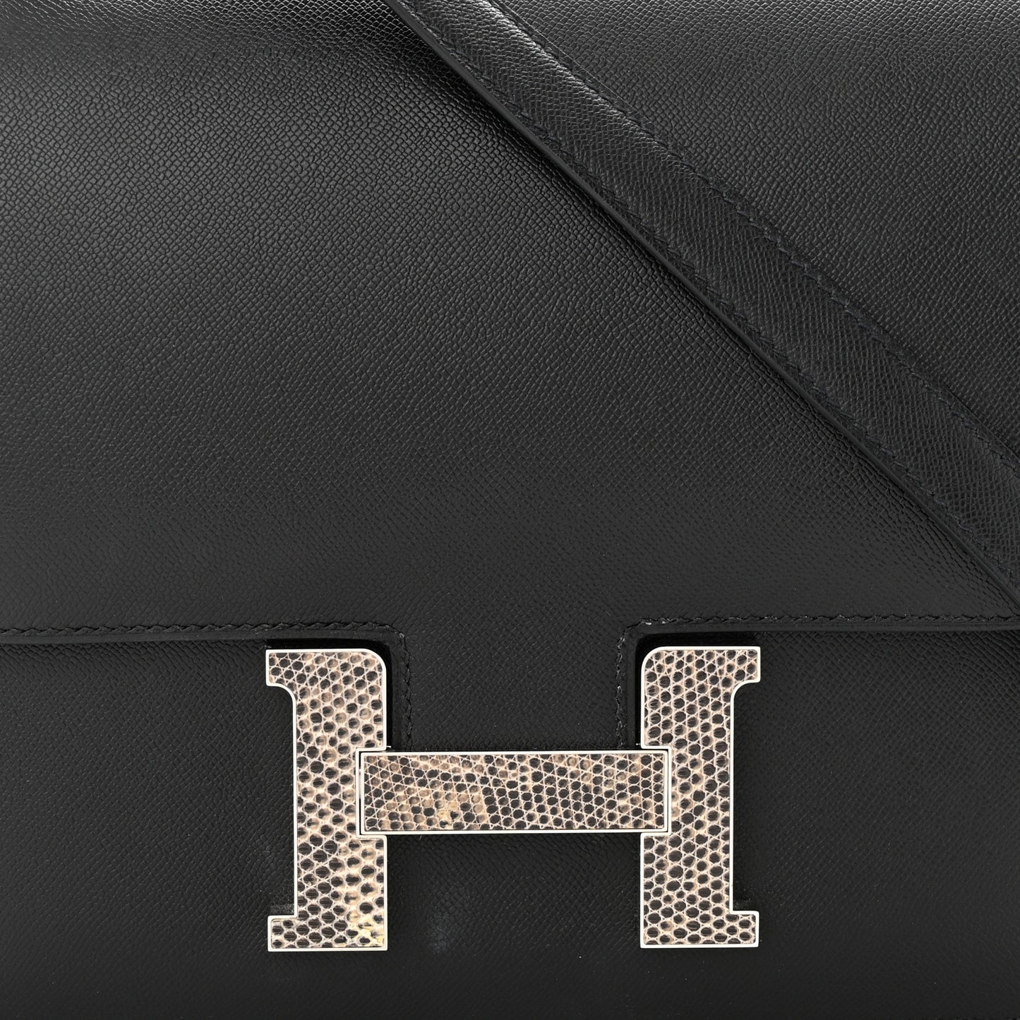 Madame Calfskin Lizard Constance 24 Black Ombre