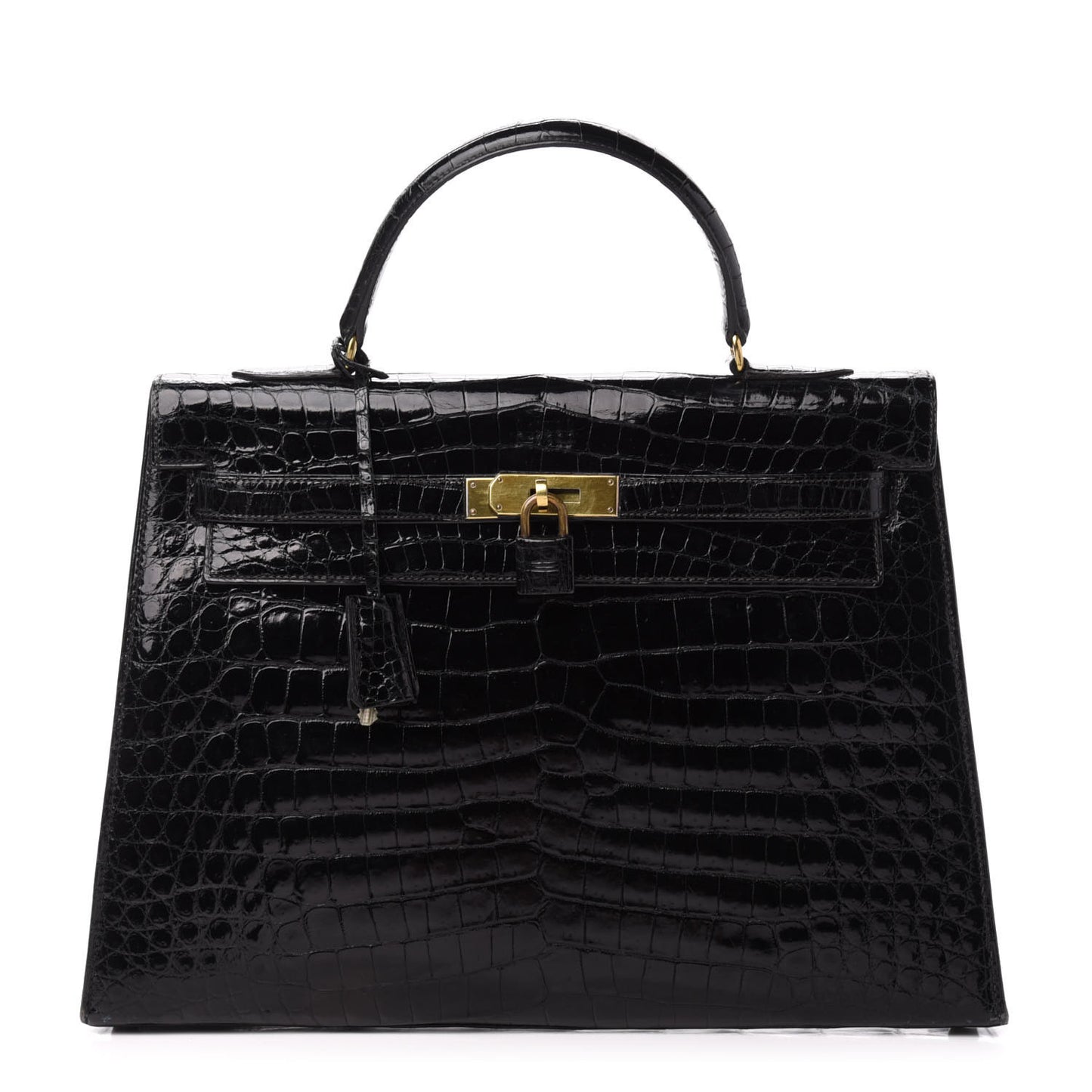 Shiny Crocodile Kelly Sellier 32 Black