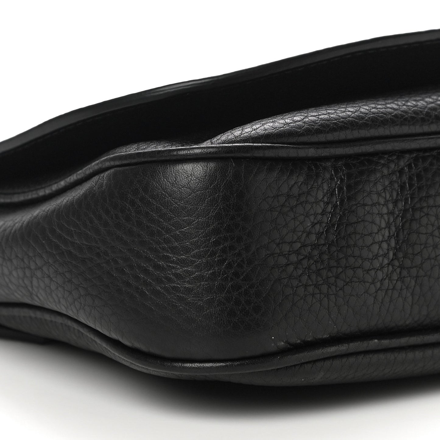 Pebbled Calfskin Medium Soho Flap Crossbody Black