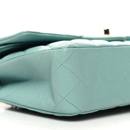 Chanel Caviar Quilted Medium Double Flap Light Blue 9 of 11