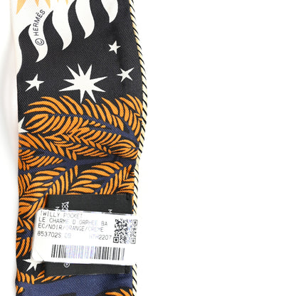 Hermes Silk Le Charme D Orphee Twilly Black Orange Creme 3 of 3
