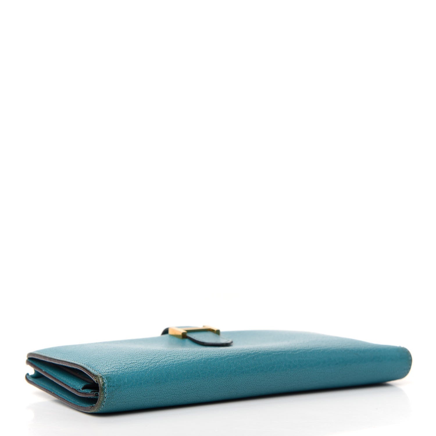 Hermes Chevre Mysore Bearn Gusset Wallet Bleu Paon 4 of 6