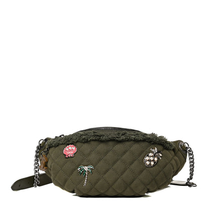 Chanel Canvas Lambskin Quilted Coco Cuba Charms Waist Bag Khaki 1 of 13
